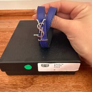 Yves Saint Laurent Blue Bracelet with Silver Logo